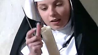 Nun and her selfmade Toy