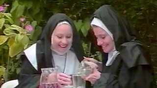 Horny priest spying on two nuns