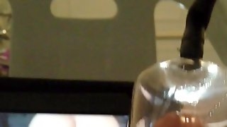 Dick pumping while enjoying PH test vid