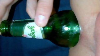 Beer bottle in my tight ass