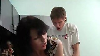 Horny Russian in black high heels..