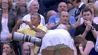 Sweaty tennis babe bending over after..