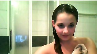 German girl in shower