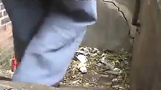 Fat Black Drug Addict Fucking Outdoors