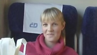 Blonde girl porn on the train sex,..