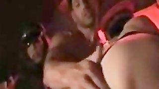 Femdom slut sucks a hard leather daddy..