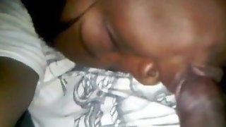 African girl Sayo gives head in car