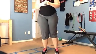 Thick fat Ass girl home workout - Part 2
