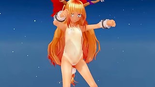 Oni Girl from Touho does a dance.
