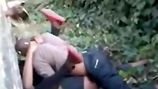 African guy fucking a girl while people..