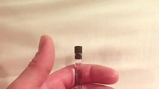 Pee hole fun with cologne bottle...