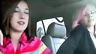 Two Teen Lesbians In A Car