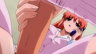 Anime girl rubs shemale cock