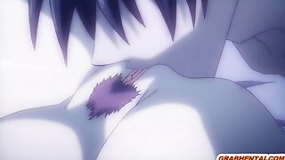 Cute Japanese anime gets licked and..
