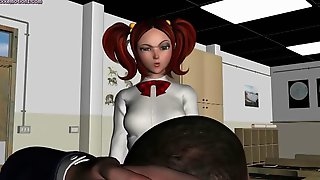 Animated student sucks her teacher cock..