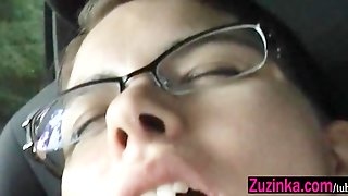 Wet pussy in a car