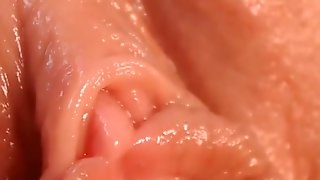 Close up of hot pink wet pussy and clit