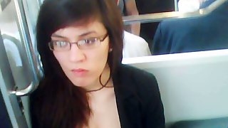 Cute teen large downblouse in Paris..