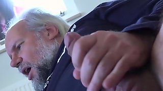 Hairy old perv gets fresh pussy fuck..
