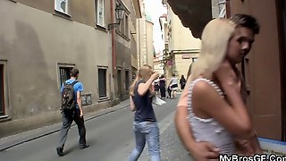 Czech blonde gf cheating him