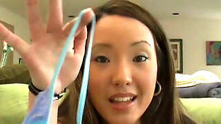 Black haired Asian gal Miko Sinz gets..