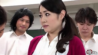 Luscious Japanese teacher gangbanged by..