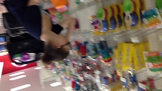 Nice MILF upskirt and downblouse