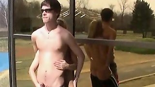 Hunky young guy gets his rock-hard..