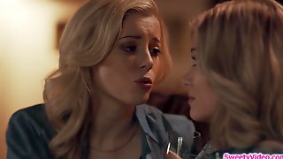 Large-Breasted lesbian facesitting her..