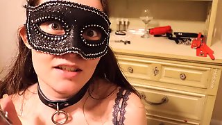 Masked Teen Chooses Sex Toys