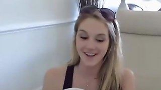 Pregnant Blonde BrianaO Toys her shaved..