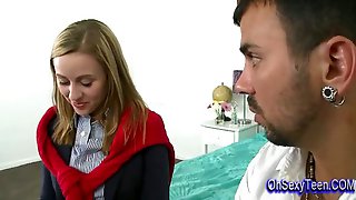 Shy young blonde girl has a crush