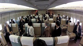 Japanese stewardesses seduce their..