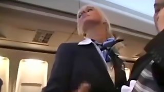 Hot Handjob from sexy Stewardess