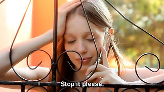 Surprise of skinny schoolgirl for her boy