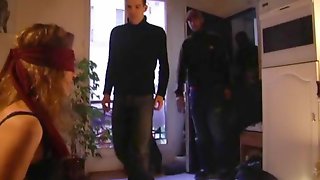 French mature gets a surprise gangbang