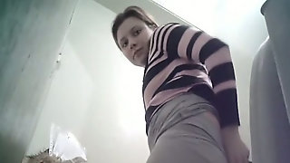 Cute young shy girl actually sees..