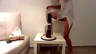 Stunning blonde faps with a huge toys
