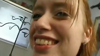 Ugly redhead chick sucks my cock..