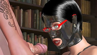 3D latex BDSM kink mask ropes bondage..