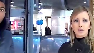 Public toilet fuck threesome