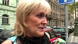 Granny prostitute fucked hard by young..