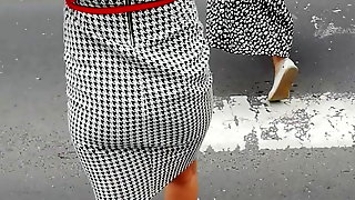Candid Blonde Walking on the Street City