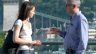 Old horny man seduces cute and sexy..