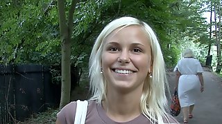 Very cute teen Lucka fucked for cash